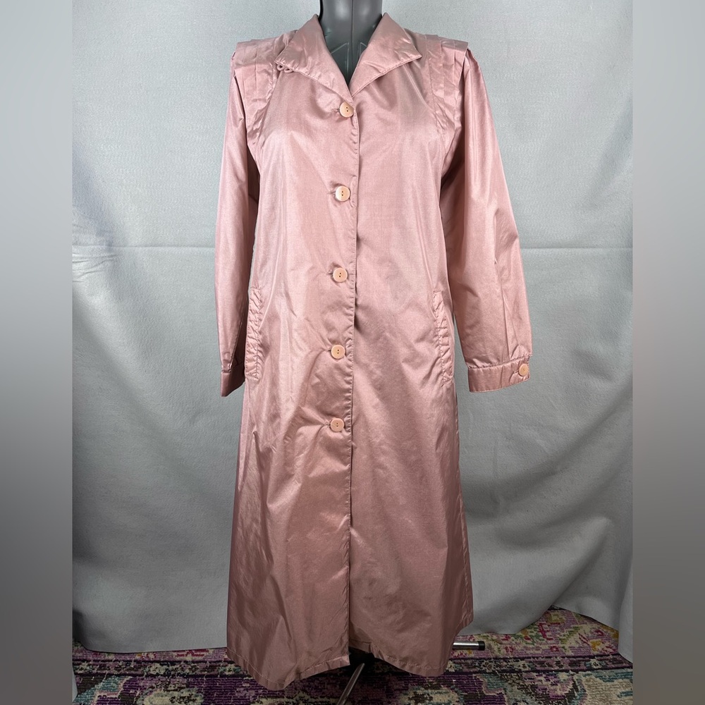 NEW Vintage 1980s The Totes Coat Mauve Trench Coat Womens Size 8